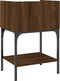 vidaXL - Nachtkastjes - 2 - st - 40,5x31x60 - cm - bewerkt - hout - bruin - eikenkleur