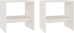 vidaXL - Nachtkastjes - 2 - st - 40x30,5x40 - cm - massief - grenenhout - wit
