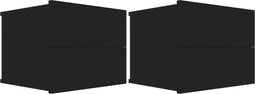 vidaXL - Nachtkastjes - 2 - st - 40x30x30 - cm - bewerkt - hout - zwart