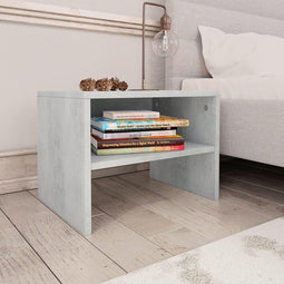 vidaXL - Nachtkastjes - 2 - st - 40x30x30 - cm - bewerkt - hout - betongrijs