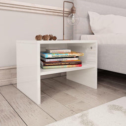 vidaXL - Nachtkastjes - 2 - st - 40x30x30 - cm - bewerkt - hout - hoogglans - wit