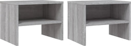 vidaXL - Nachtkastjes - 2 - st - 40x30x30 - cm - bewerkt - hout - grijs - sonoma - eiken