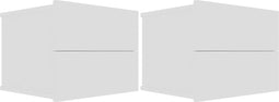 vidaXL - Nachtkastjes - 2 - st - 40x30x30 - cm - bewerkt - hout - wit