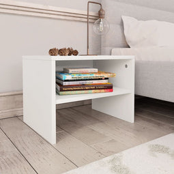 vidaXL - Nachtkastjes - 2 - st - 40x30x30 - cm - bewerkt - hout - wit