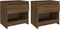 vidaXL - Nachtkastjes - 2 - st - 40x30x39 - cm - bewerkt - hout - bruin - eikenkleur