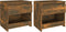 vidaXL - Nachtkastjes - 2 - st - 40x30x39 - cm - bewerkt - hout - gerookt - eikenkleurig
