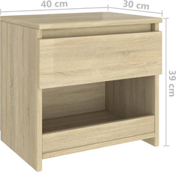vidaXL - Nachtkastjes - 2 - st - 40x30x39 - cm - bewerkt - hout - sonoma - eikenkleurig