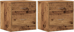 vidaXL - Nachtkastjes - 2 - st - 40x30x40 - cm - bewerkt - hout - oud - houtkleurig