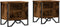 vidaXL - Nachtkastjes - 2 - st - 40x30x40 - cm - bewerkt - hout - gerookt - eikenkleurig
