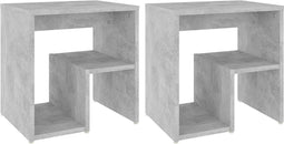vidaXL - Nachtkastjes - 2 - st - 40x30x40 - cm - bewerkt - hout - betongrijs