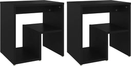 vidaXL - Nachtkastjes - 2 - st - 40x30x40 - cm - bewerkt - hout - zwart