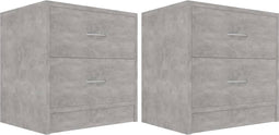 vidaXL - Nachtkastjes - 2 - st - 40x30x40 - cm - bewerkt - hout - betongrijs