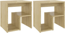 vidaXL - Nachtkastjes - 2 - st - 40x30x40 - cm - bewerkt - hout - sonoma - eikenkleurig