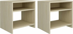 vidaXL - Nachtkastjes - 2 - st - 40x30x40 - cm - bewerkt - hout - sonoma - eikenkleurig