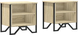 vidaXL - Nachtkastjes - 2 - st - 40x30x40 - cm - bewerkt - hout - sonoma - eikenkleurig