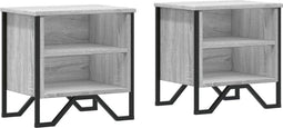 vidaXL - Nachtkastjes - 2 - st - 40x30x40 - cm - bewerkt - hout - grijs - sonoma - eiken