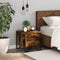 vidaXL - Nachtkastjes - 2 - st - 40x30x40 - cm - bewerkt - hout - gerookt - eikenkleurig