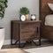 vidaXL - Nachtkastjes - 2 - st - 40x30x40 - cm - bewerkt - hout - bruin - eikenkleur