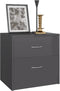 vidaXL - Nachtkastjes - 2 - st - 40x30x40 - cm - bewerkt - hout - betongrijs