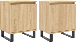 vidaXL - Nachtkastjes - 2 - st - 40x30x50 - cm - bewerkt - hout - sonoma - eikenkleurig