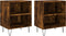 vidaXL - Nachtkastjes - 2 - st - 40x30x50 - cm - bewerkt - hout - gerookt - eikenkleurig