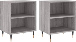 vidaXL - Nachtkastjes - 2 - st - 40x30x50 - cm - bewerkt - hout - grijs - sonoma - eiken