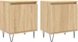 vidaXL - Nachtkastjes - 2 - st - 40x30x50 - cm - bewerkt - hout - sonoma - eikenkleurig
