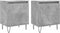 vidaXL - Nachtkastjes - 2 - st - 40x30x50 - cm - bewerkt - hout - betongrijs