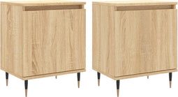 vidaXL - Nachtkastjes - 2 - st - 40x30x50 - cm - bewerkt - hout - sonoma - eikenkleurig