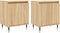vidaXL - Nachtkastjes - 2 - st - 40x30x50 - cm - bewerkt - hout - sonoma - eikenkleurig