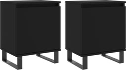 vidaXL - Nachtkastjes - 2 - st - 40x30x50 - cm - bewerkt - hout - zwart