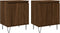 vidaXL - Nachtkastjes - 2 - st - 40x30x50 - cm - bewerkt - hout - bruin - eikenkleur