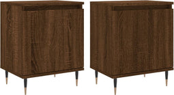 vidaXL - Nachtkastjes - 2 - st - 40x30x50 - cm - bewerkt - hout - bruin - eikenkleur