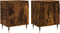vidaXL - Nachtkastjes - 2 - st - 40x30x50 - cm - bewerkt - hout - gerookt - eikenkleurig
