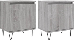 vidaXL - Nachtkastjes - 2 - st - 40x30x50 - cm - bewerkt - hout - grijs - sonoma - eiken