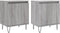 vidaXL - Nachtkastjes - 2 - st - 40x30x50 - cm - bewerkt - hout - grijs - sonoma - eiken