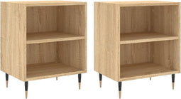 vidaXL - Nachtkastjes - 2 - st - 40x30x50 - cm - bewerkt - hout - sonoma - eikenkleurig