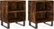 vidaXL - Nachtkastjes - 2 - st - 40x30x50 - cm - bewerkt - hout - gerookt - eikenkleurig
