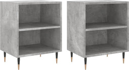 vidaXL - Nachtkastjes - 2 - st - 40x30x50 - cm - bewerkt - hout - betongrijs