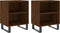 vidaXL - Nachtkastjes - 2 - st - 40x30x50 - cm - bewerkt - hout - bruin - eikenkleur