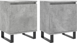 vidaXL - Nachtkastjes - 2 - st - 40x30x50 - cm - bewerkt - hout - betongrijs
