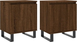 vidaXL - Nachtkastjes - 2 - st - 40x30x50 - cm - bewerkt - hout - bruin - eikenkleur