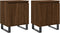 vidaXL - Nachtkastjes - 2 - st - 40x30x50 - cm - bewerkt - hout - bruin - eikenkleur