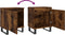 vidaXL - Nachtkastjes - 2 - st - 40x30x50 - cm - bewerkt - hout - gerookt - eikenkleurig