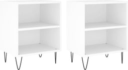 vidaXL - Nachtkastjes - 2 - st - 40x30x50 - cm - bewerkt - hout - wit
