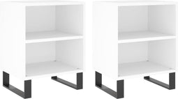 vidaXL - Nachtkastjes - 2 - st - 40x30x50 - cm - bewerkt - hout - wit