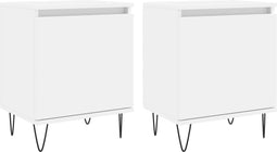 vidaXL - Nachtkastjes - 2 - st - 40x30x50 - cm - bewerkt - hout - wit