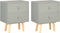 vidaXL - Nachtkastjes - 2 - st - 40x30x50 - cm - massief - grenenhout - grijs