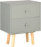 vidaXL - Nachtkastjes - 2 - st - 40x30x50 - cm - massief - grenenhout - grijs
