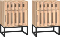 vidaXL - Nachtkastjes - 2 - st - 40x30x55,5 - cm - bewerkt - hout - en - ijzer
